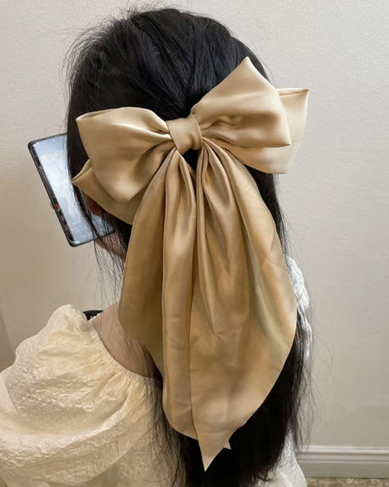 🔥 Große Schleife Haarspange Für Damen – Hochzeit & Alltag Pferdeschwanz Accessoire Mit Langem Ende