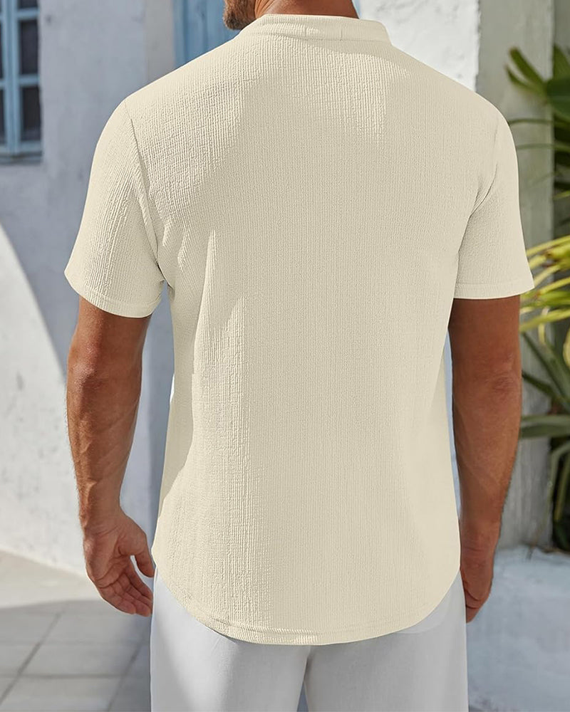 Hemd Einfarbig Locker Henley