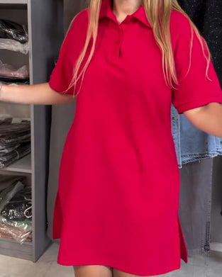 Kleid Revers Etuikleid Seitenschlitz Einfarbig