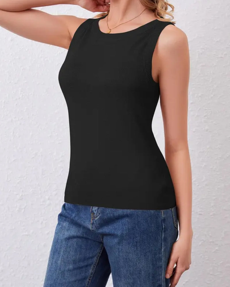 Tanktop Einfarbig Lässig Vielseitig Ärmellos