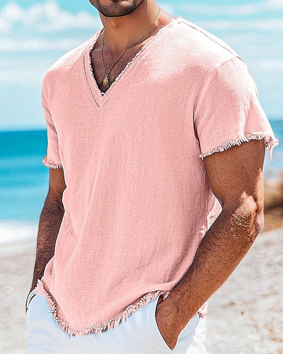 T-Shirt Herren Uni Kurzarm