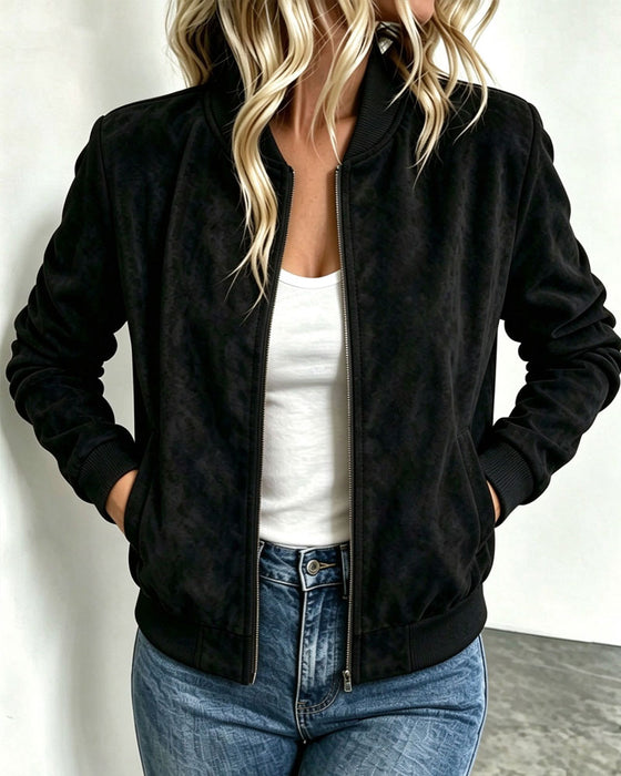 Mantel Einfarbig Langarm