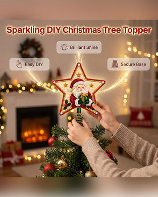 DIY Fünfzackiger Stern Diamantmalerei Weihnachtsbaumspitze