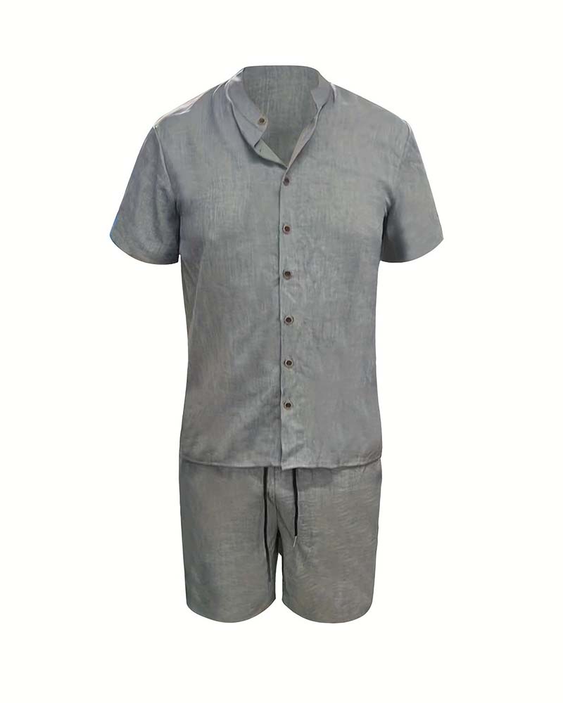 Herren Set Kurzarmhemd Und Shorts