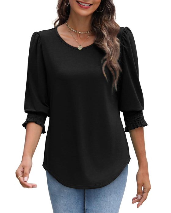 Bluse Puffärmel Bedruckt