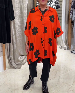 Hemd Camp Kragen Entspannt Passform Midi