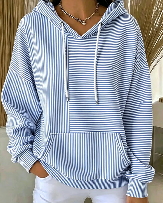Hoodie Locker Gestreift Mit Kordelzug