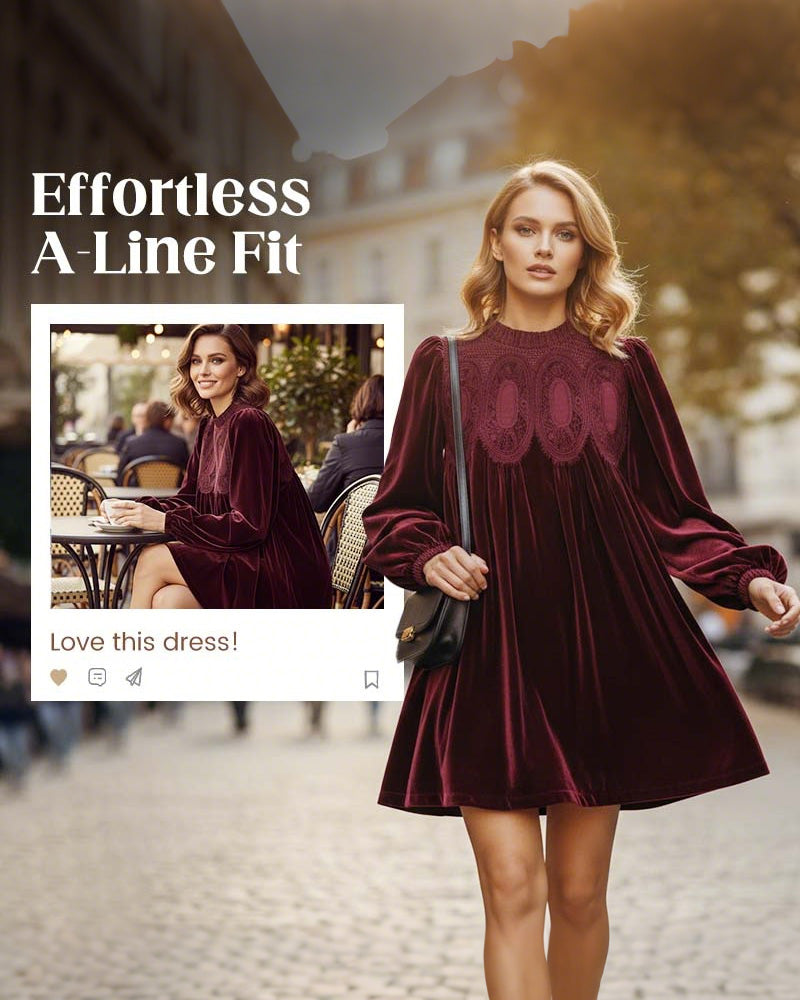 Vintage-Inspirierte Tunika Mit Spitzeneinsätzen