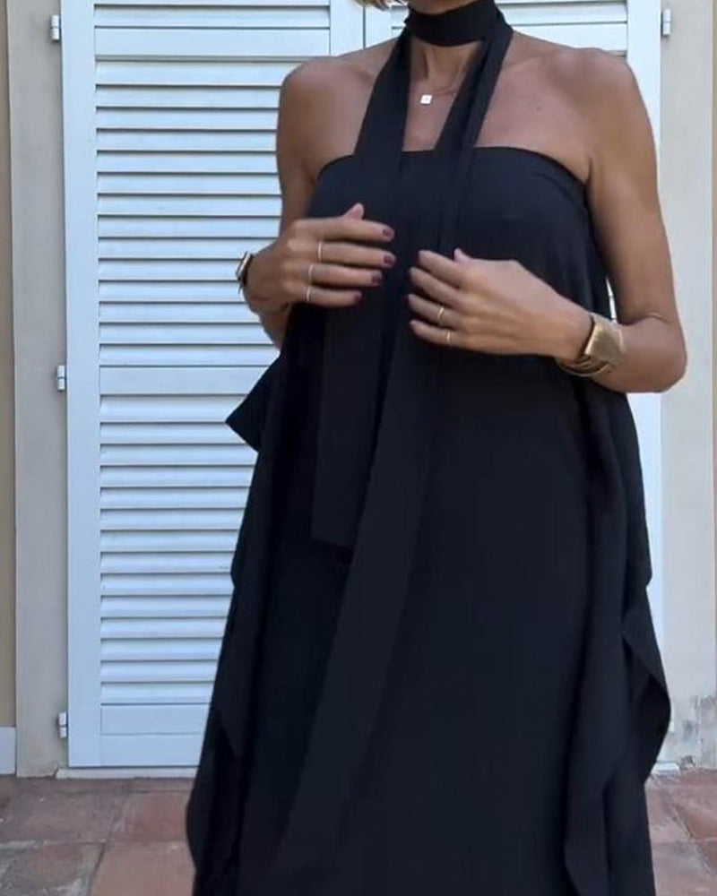 Kleid fließend einfarbig