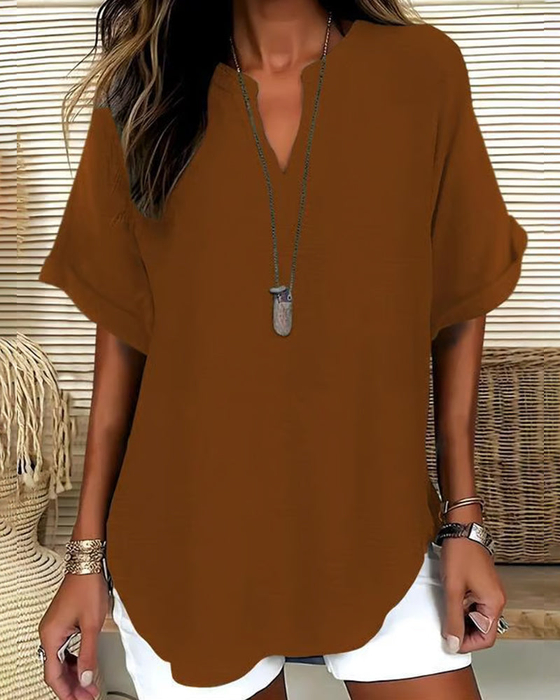 Bluse lockere einfarbige damenfreizeitliche