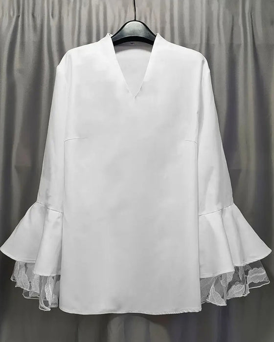 Bluse modisch Schwenkärmel französisch