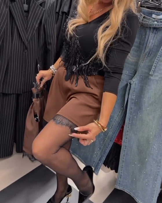 Shorts elegant spitzenbesetzt
