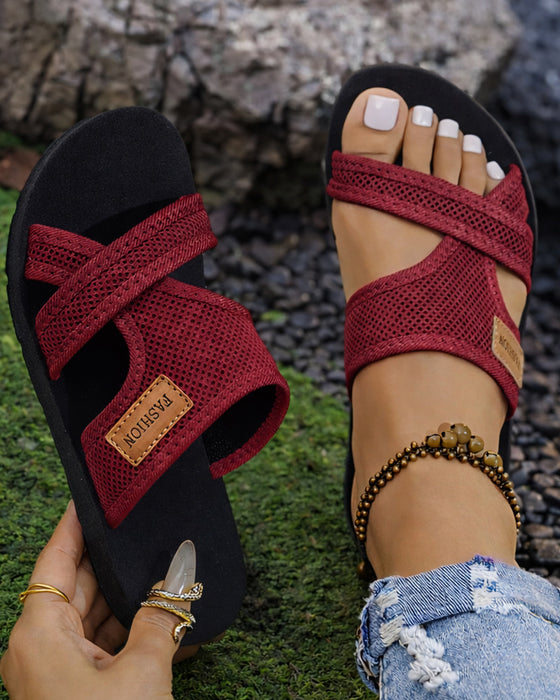 Sandalen Minimalistisch Mesh Schlüpfer Modisch Schieber