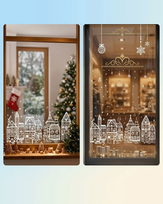 Weihnachtsdorf Fensteraufkleber