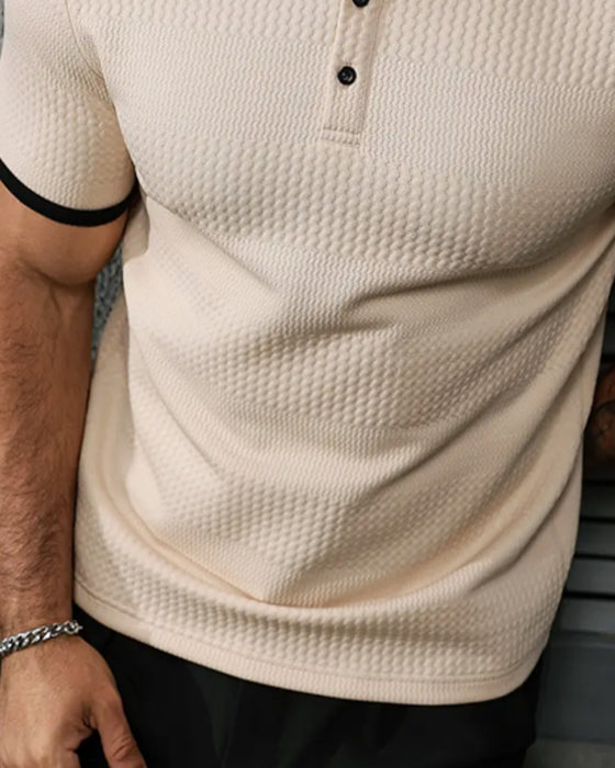 Lässiges T-Shirt Mit Revers, Kurze Ärmel