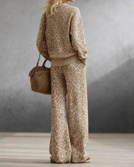 Set Langarm Lange Hose Leopard