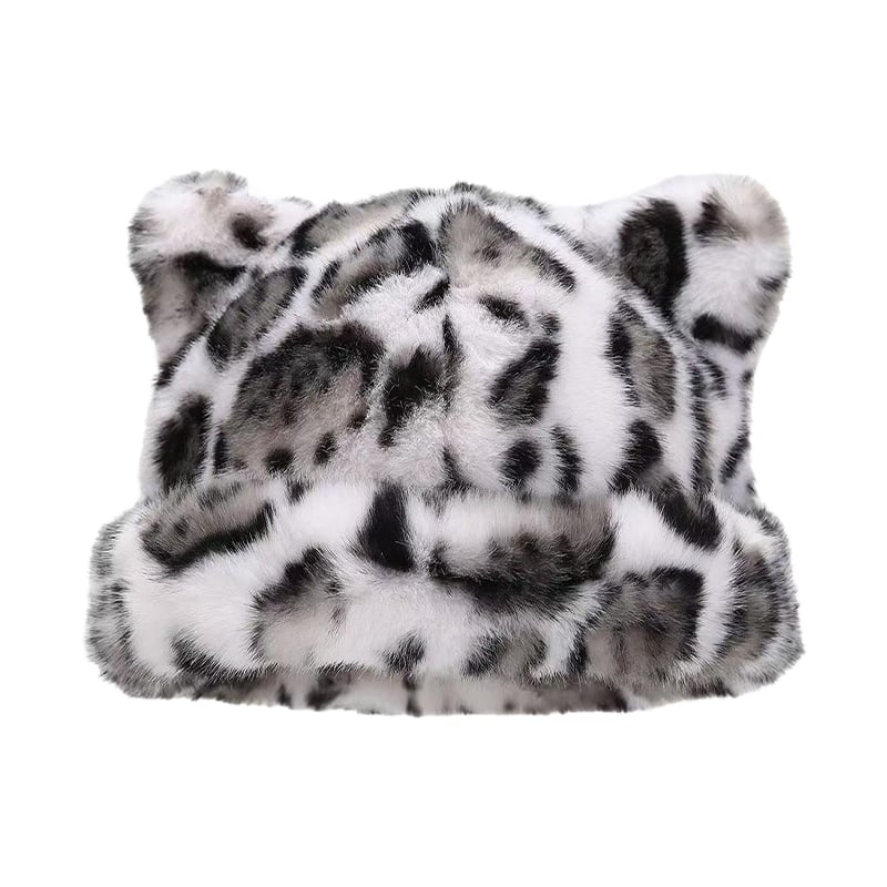 Hut Leopardenprint Plüsch Katzenohr