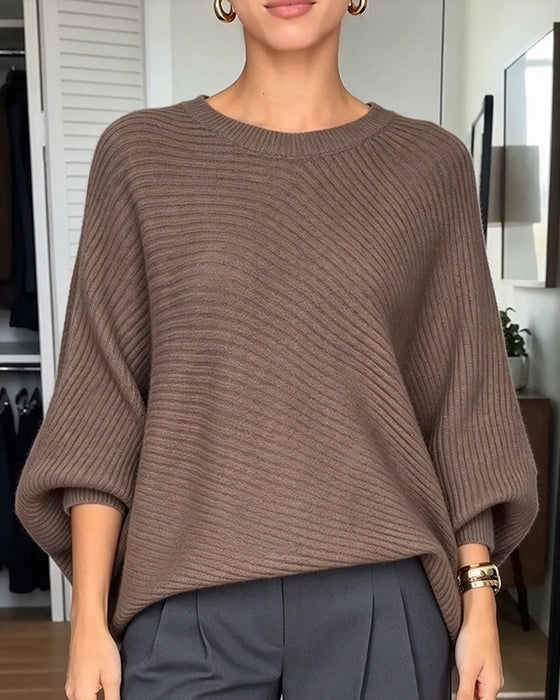 Pullover Stilvoll Fledermausärmel
