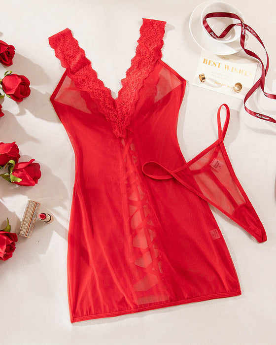 Nachthemd Sexy Träger Spitze