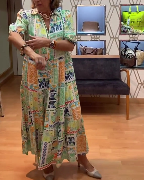 Kleid A-Saum Kurzärmelig