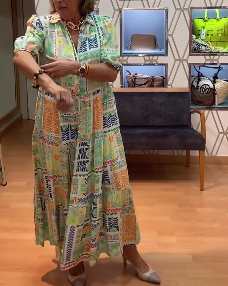 Kleid A-Saum Kurzärmelig