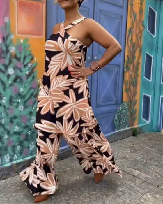 Kleid Set Kreuzrücken Bedruckt Elegant