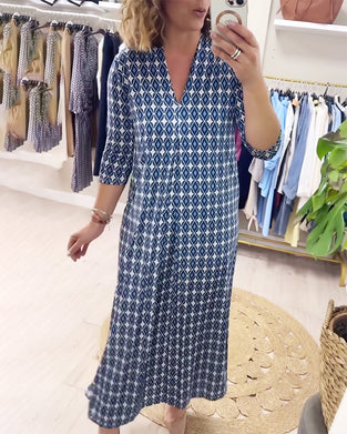 Kleid Geometrisch Druck Maxi