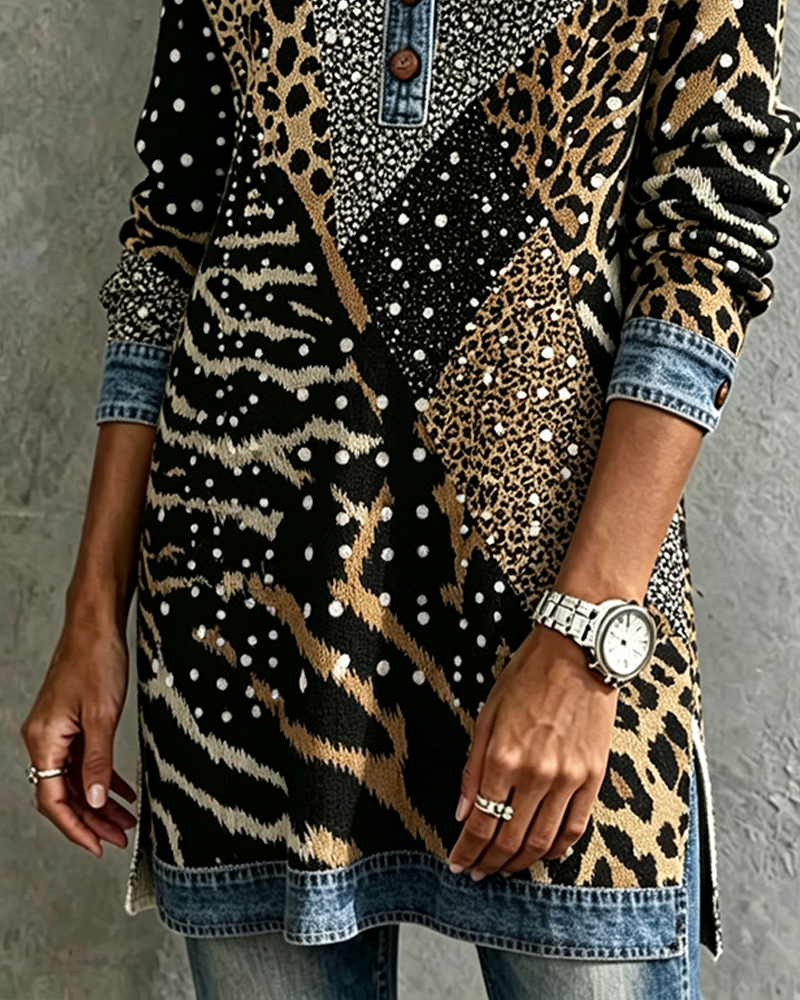 Kleid Leopard Tier Lässig