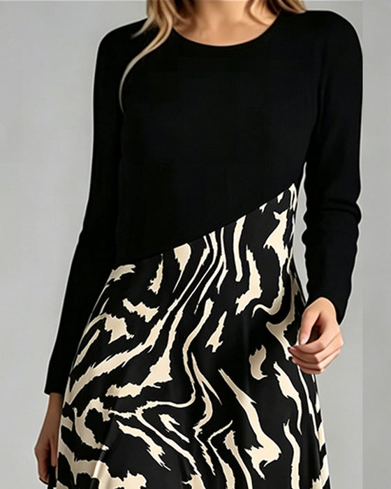 Kleid Patchwork Zebra Langarm