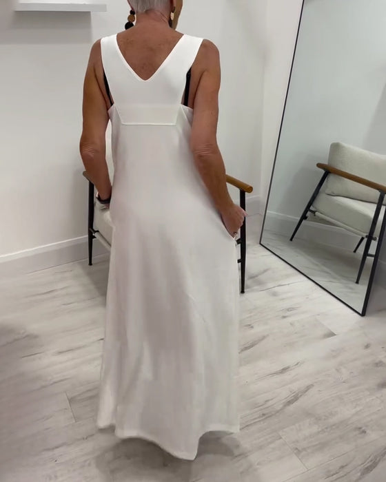 Kleid Ärmellos Neuheit Druck Lässig