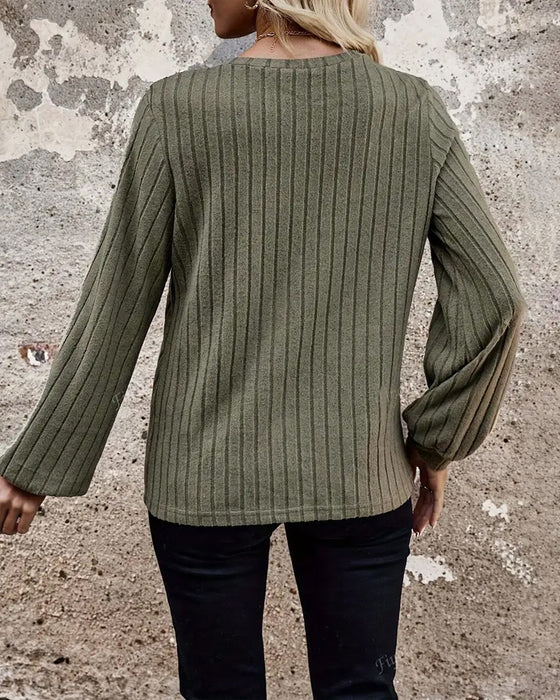 Top Rippen Gestrickt Leopardenmuster