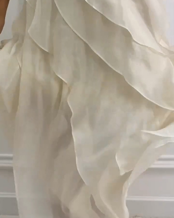 Kleid Ärmellos Rüsche Elegant