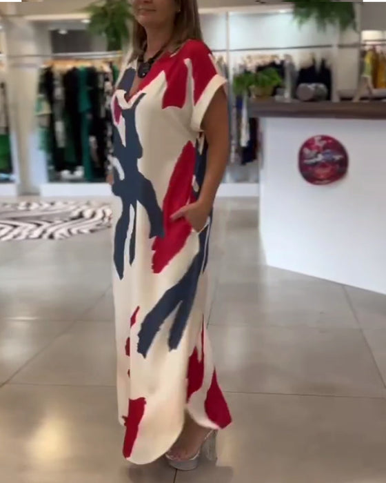 Kleid kurzärmelig bedruckt