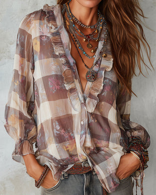 Hemd Karo Rüsche Design