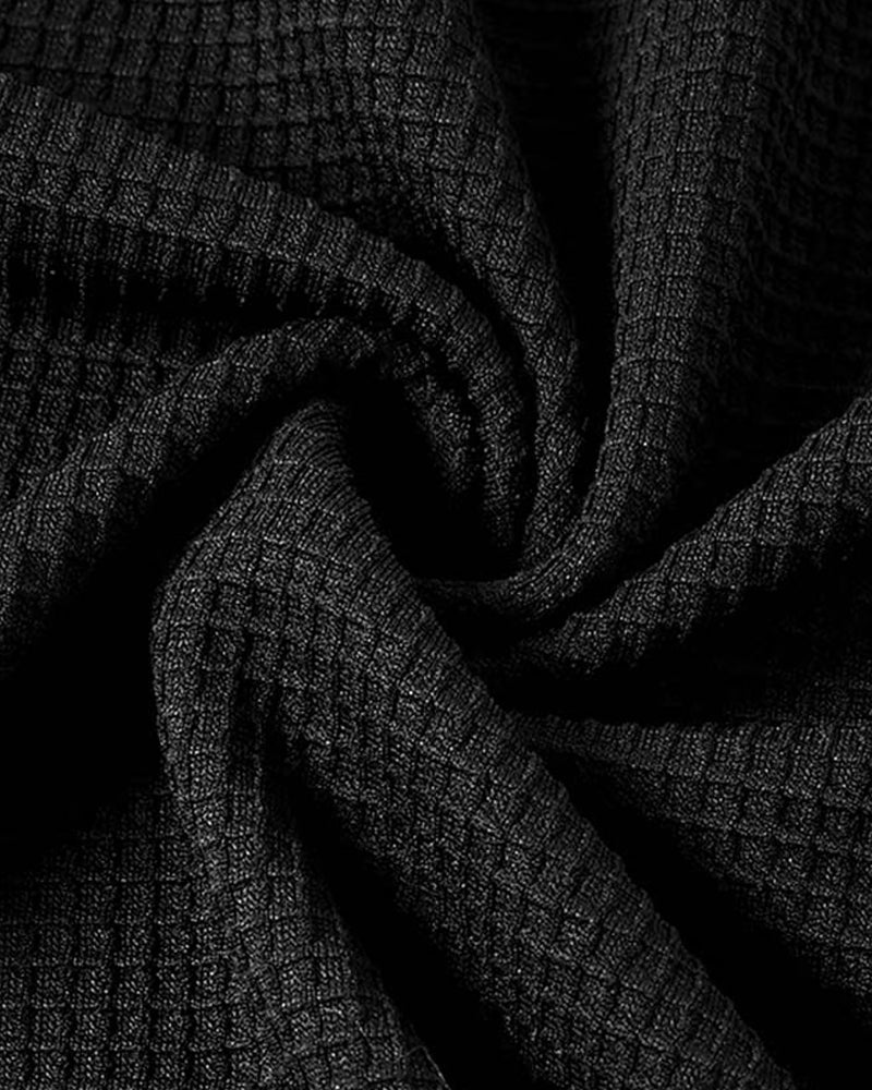 Top Mit Waffelstricktextur, Raglansärmeln Und Farbblock-Design