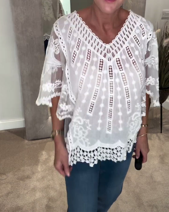 Bluse V-Ausschnitt Stilvoll