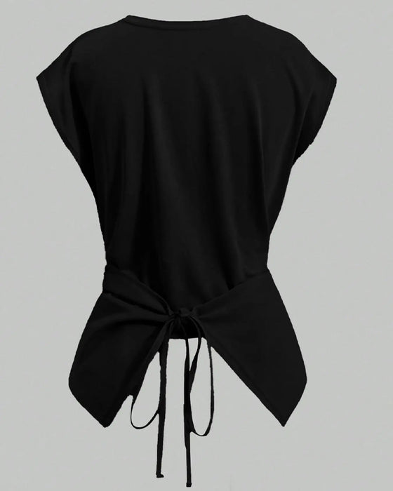 Top A Kreuzband Saum Cropped