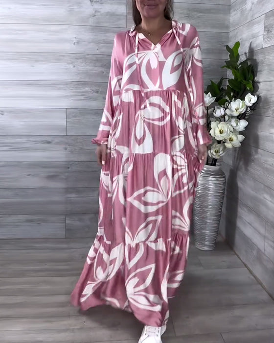 Kleid Weite V-Ausschnitt Casual