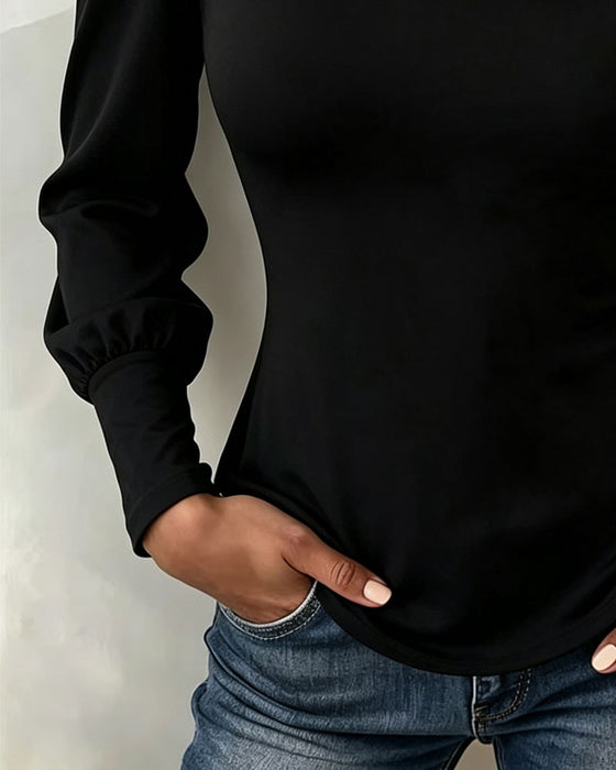 Top Mesh Hohlraum Puff Langarm