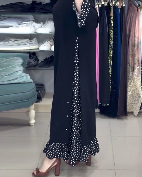 Kleid gepunktet Patchwork Druck