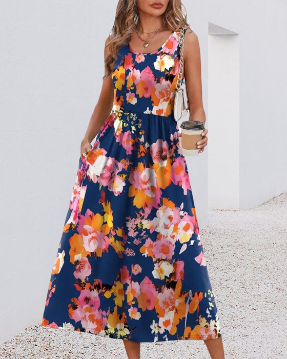 Kleid Elegant Raffiniert Fischgrätenmuster Ärmellos