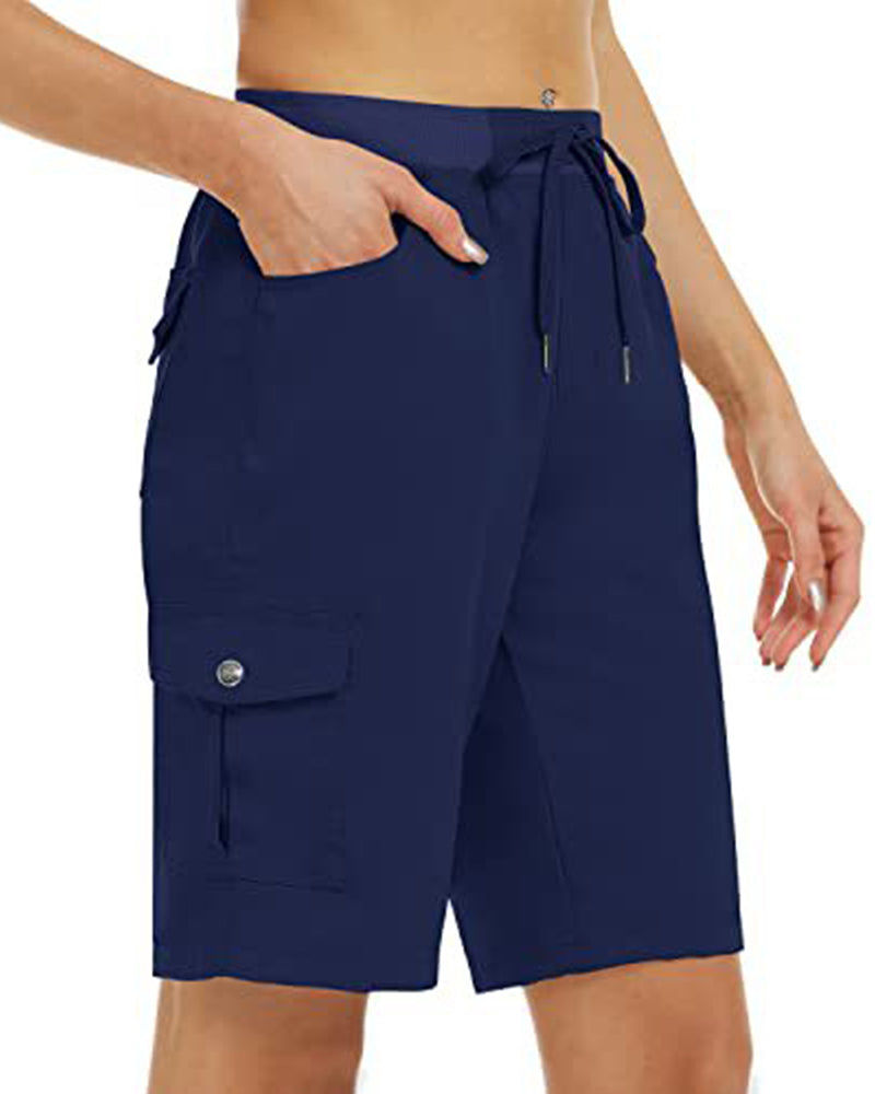 Damen Shorts Schnelltrocknende Cargoshorts Mit Taschen