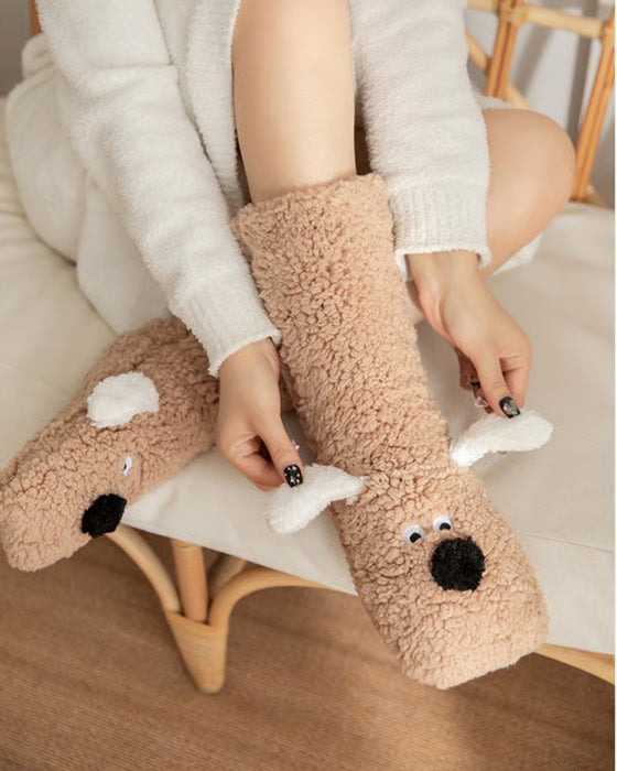 Niedliche Plüsch-Hundesocken