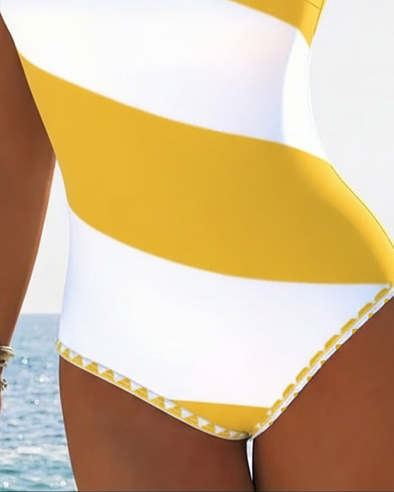 Einteiliger Farbblock-Gestreifter