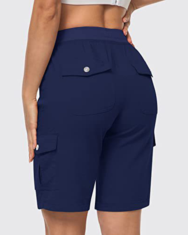Damen Shorts Schnelltrocknende Cargoshorts Mit Taschen