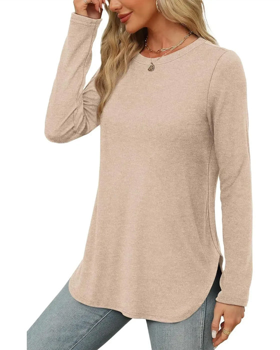 Einfarbiges Langarm‑Top