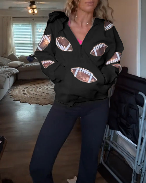 Kapuzenpulli Rugby Paillette