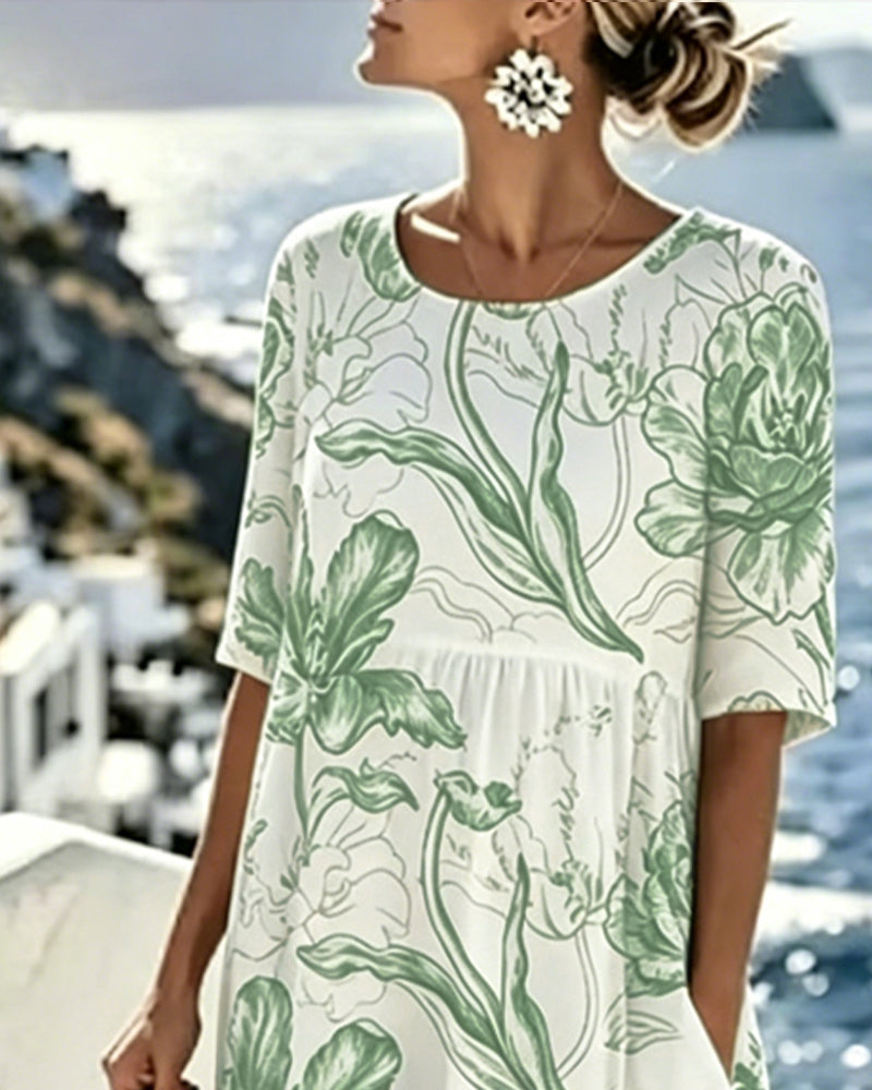 Kleid Halbarm Gedruckt