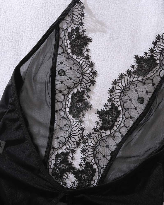 Durchsichtige rückenfreie One-Piece-Unterwäsche mit Ausschnitten