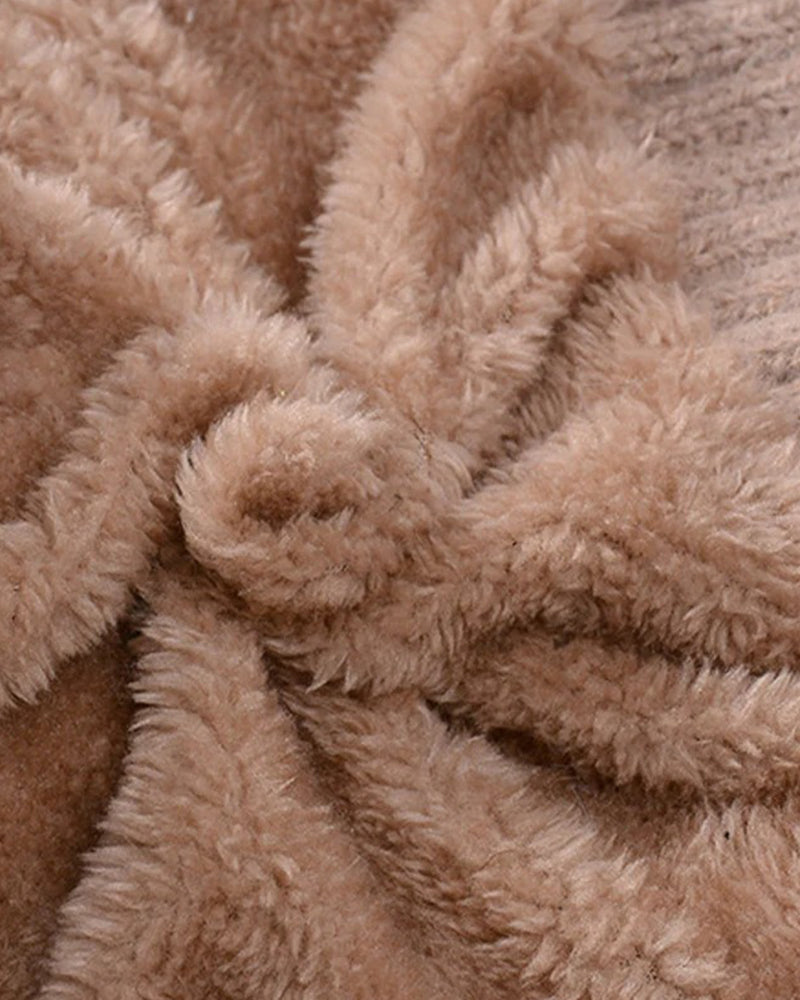 🔥Stylische Dick Gestrickte Wintermütze – Mit Warmem Gesichtsschutz Und Schal🧣